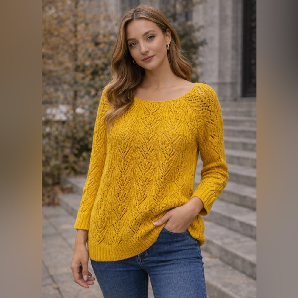 St. John's Bay Mustard Yellow Women's Sweater